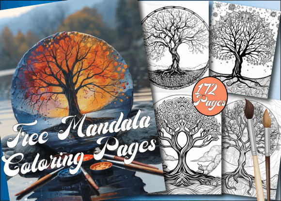 Download Tree Mandala Coloring Book for Adult - Premium Resources