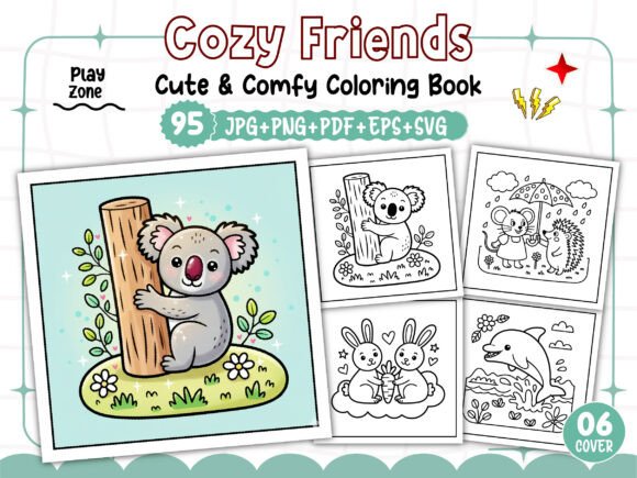 Download Cozy Friends Cute &amp; Comfy Coloring Pages - Cozy friends Collection