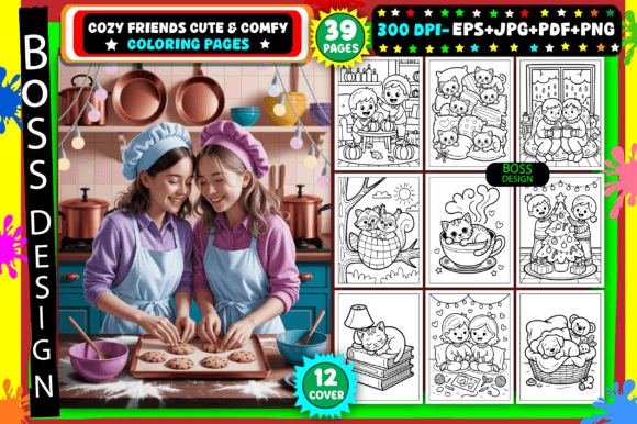 Download Cozy Friends Cute &amp; Comfy Coloring Pages - Cozy friends Collection