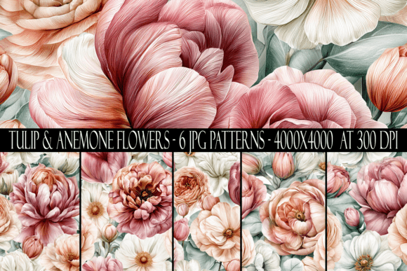 Download Tulip and Anemone Flower Patterns - Mon Collection