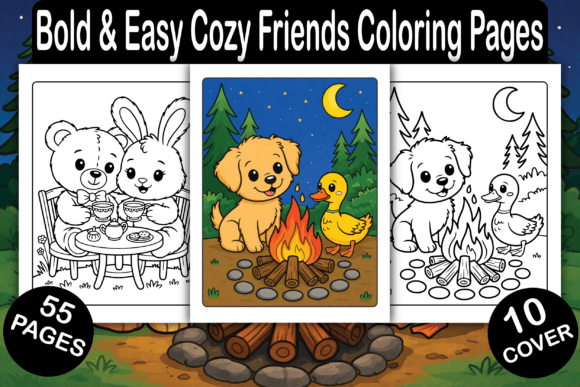 Download Bold &amp; Easy Cozy Friends Coloring Pages - Cozy friends Collection