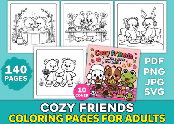 Download Cozy Friends Coloring Pages for Adults - Cozy friends Collection