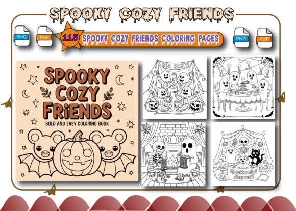 Download Spooky Cozy Friends Coloring Pages Adult - Cozy friends Collection