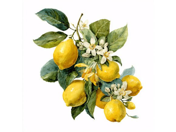 Download 12 JPG Lemon Blossom Watercolor - Mon Collection