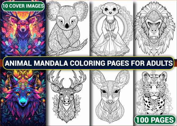 Download About 100 Animal Mandala Coloring Book - Mandala coloring book Collection