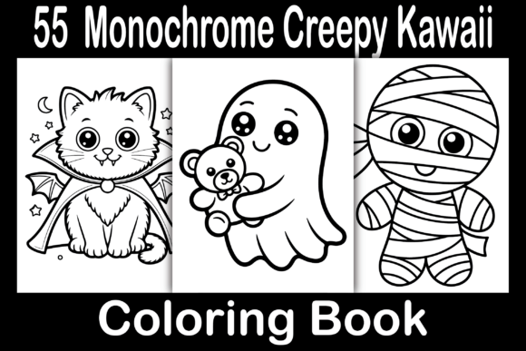 Download Monochrome Creepy Kawaii Coloring Book - Mon Collection