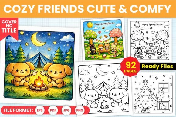 Download Cozy Friends Cute &amp; Comfy Coloring Pages - Cozy friends Collection